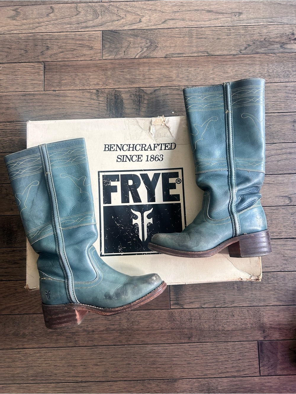 Frye Blue Rare Campus Boots